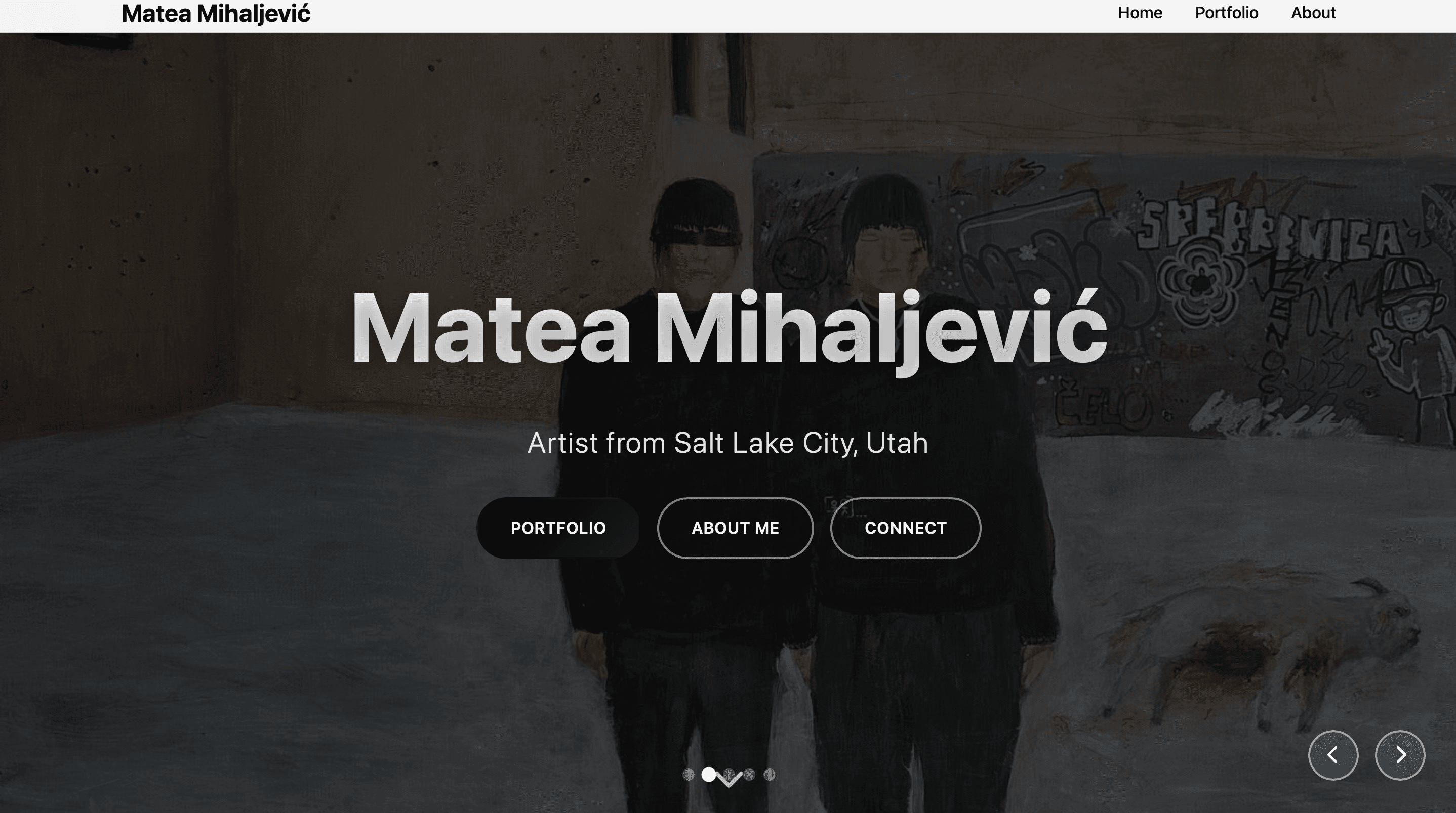 Screenshot of Artist Portfolio Website